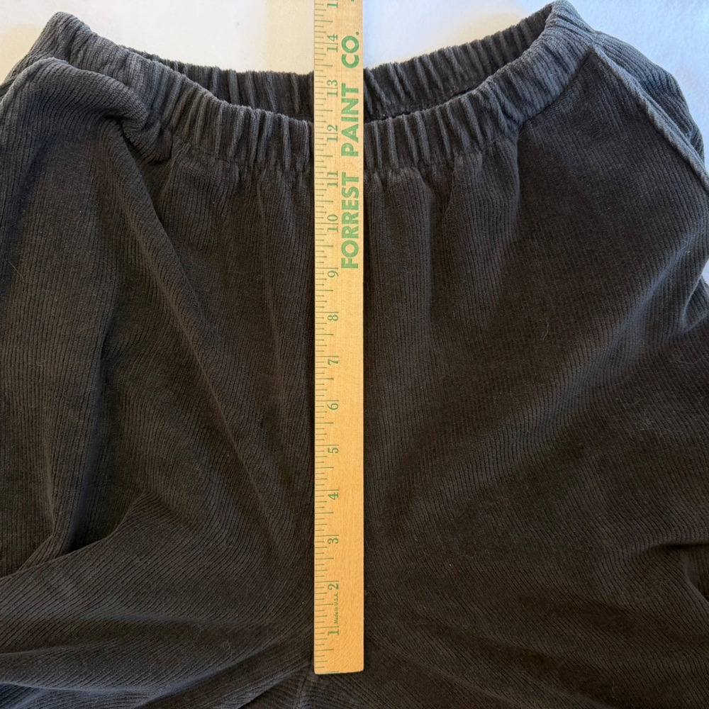 Lands End Sport Knit Tapered Leg Pants Size‎ L Tall Elastic Waist Black Corduroy - Picture 7 of 10